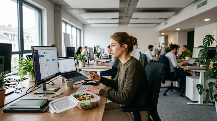 Le "desk lunch" en France : pourquoi de plus en plus de salariés mangent devant leur écran
